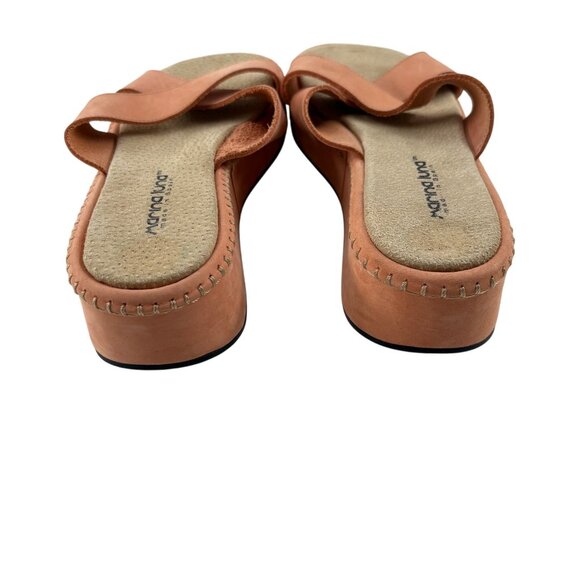 Marina Luna Women's Orange Slide Sandals Size 8 Leather - Picture 4 of 9